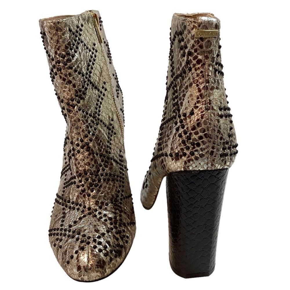 Calvin Klein Jasmin gold python leather boots siz… - image 5